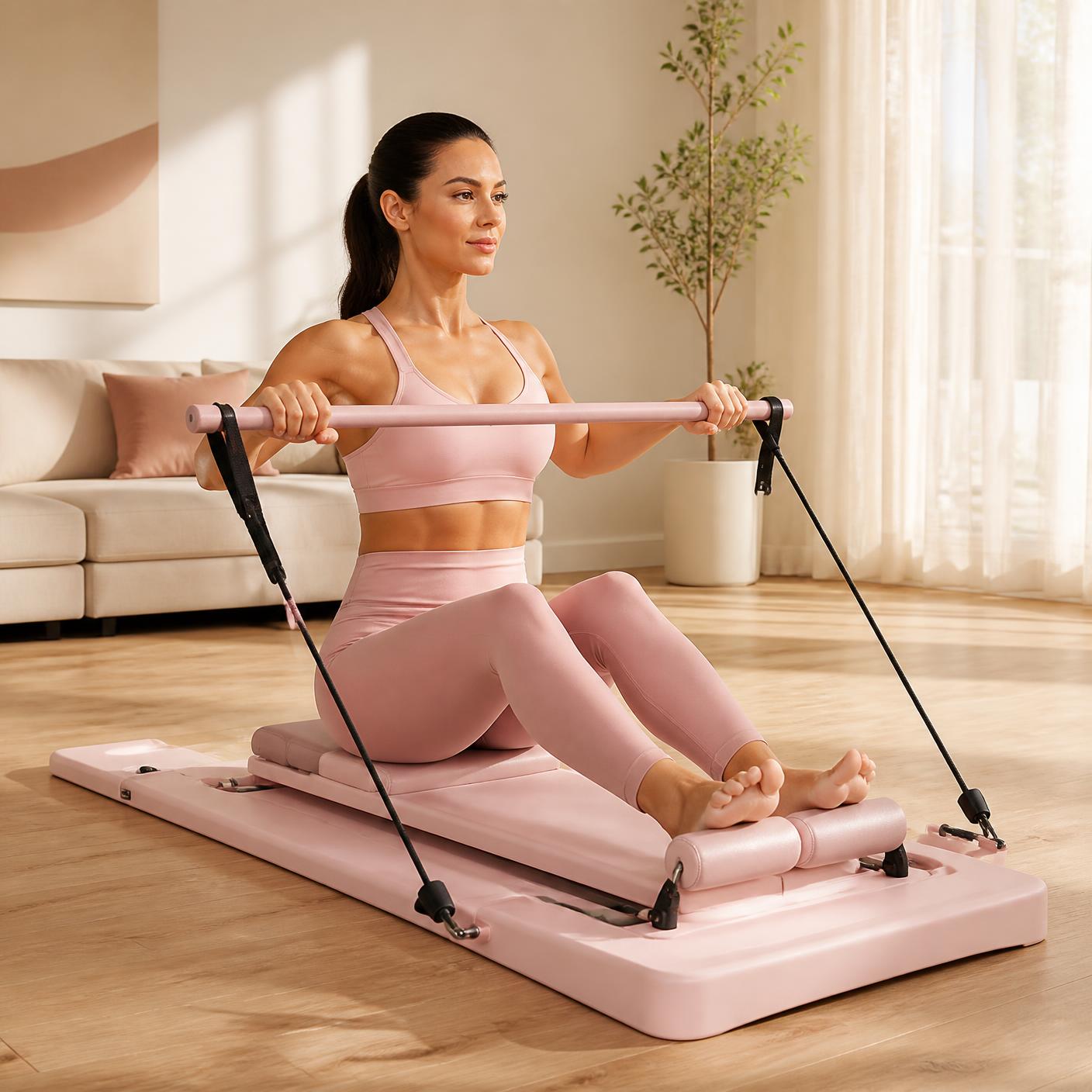 Pinnetic Portable Pilates Bar Kit in use